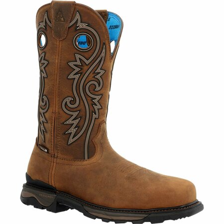 ROCKY Carbon 6 Carbon Toe Waterproof Western Boot, BROWN/TAN, W, Size 9.5 RKW0376